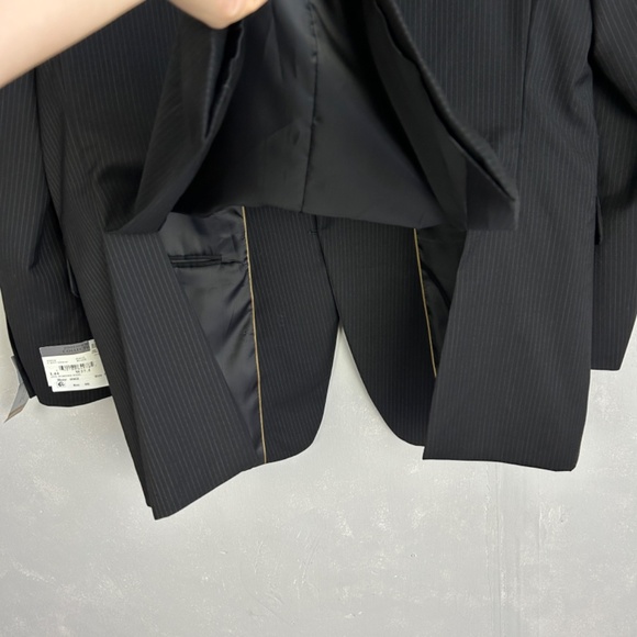 Jones New York Collection size 44L blazer 100% worsted wool black striped NEW - Picture 8 of 14